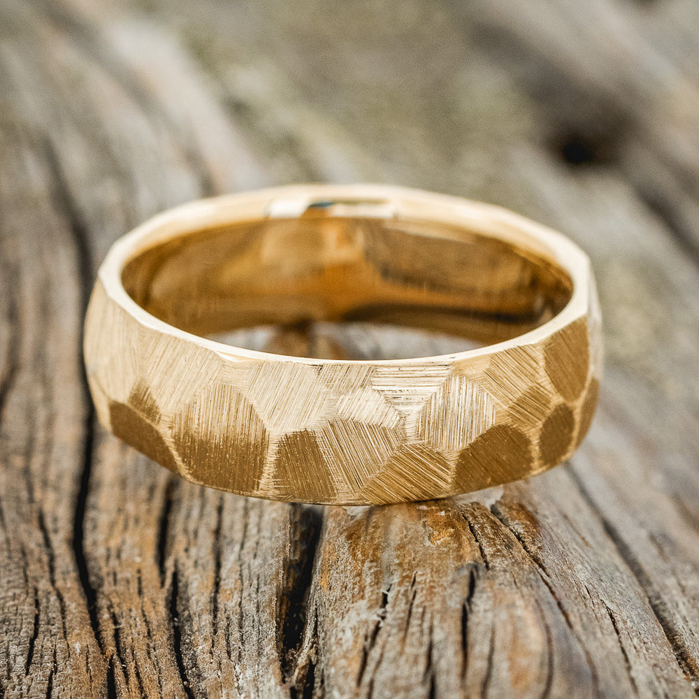 FACETED BLACK ZIRCONIUM RING WITH A TEXTURED FINISH-13