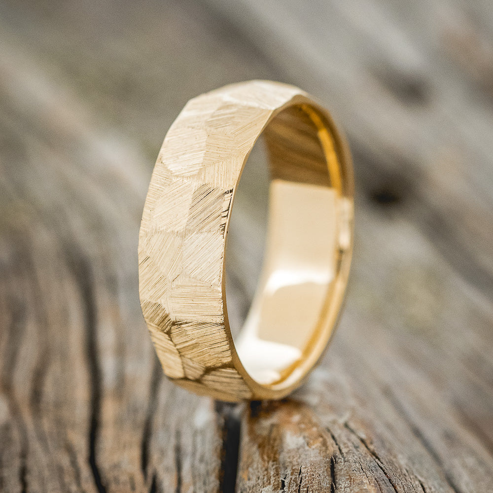 FACETED BLACK ZIRCONIUM RING WITH A TEXTURED FINISH-11