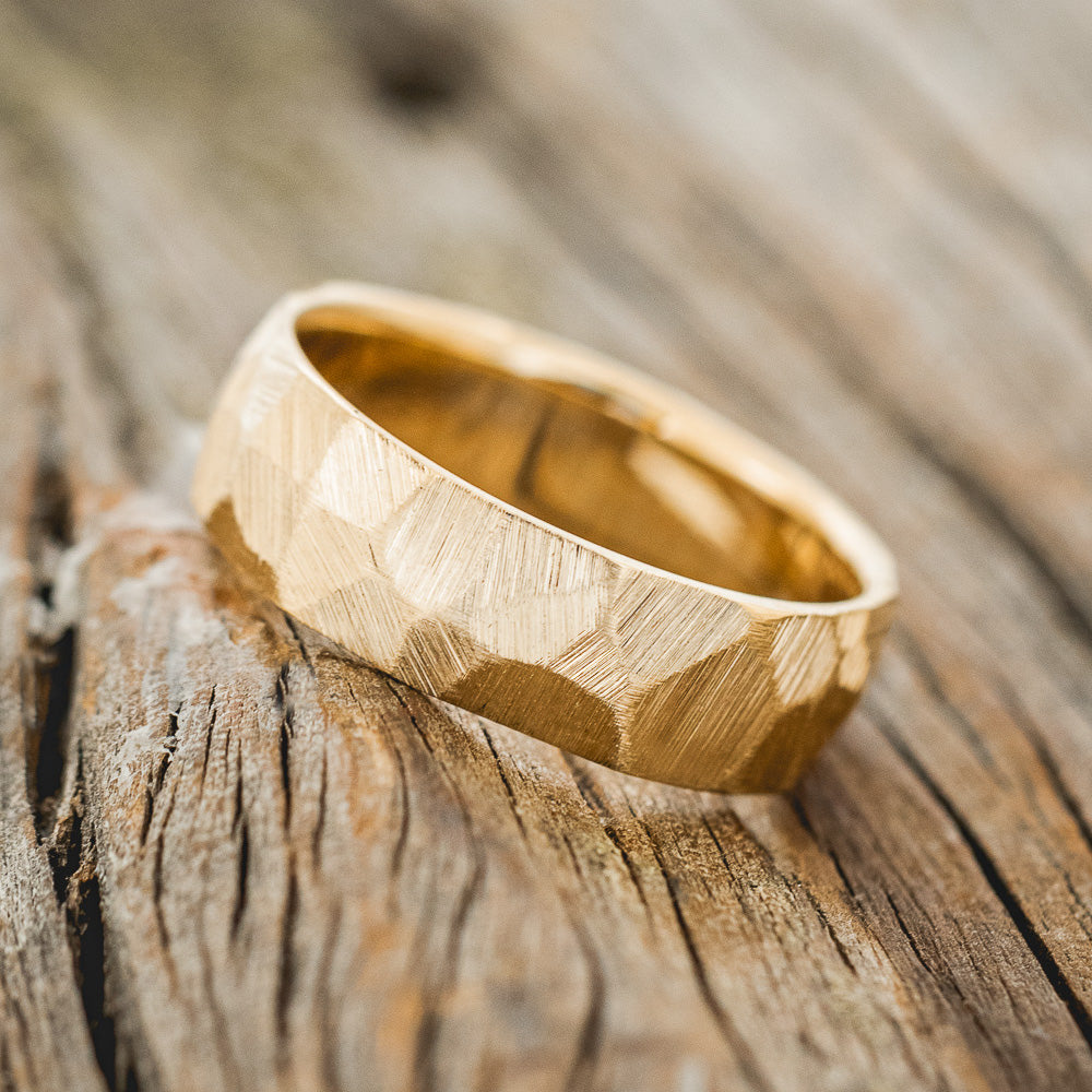 FACETED BLACK ZIRCONIUM RING WITH A TEXTURED FINISH-12