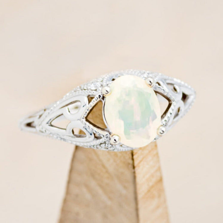 "RELICA" - OVAL WELO OPAL ENGAGEMENT RING WITH DIAMOND ACCENTS-7