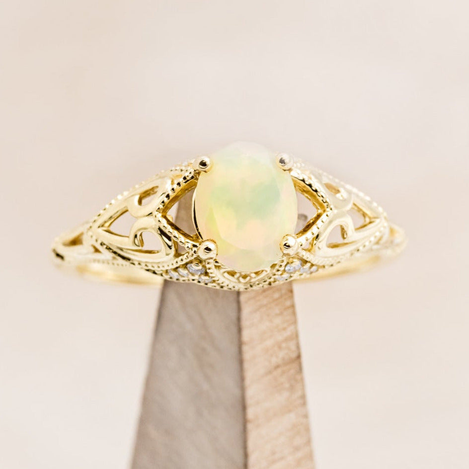 "RELICA" - OVAL WELO OPAL ENGAGEMENT RING WITH DIAMOND ACCENTS-13