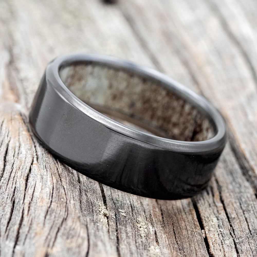 ANTLER LINED WEDDING BAND-9