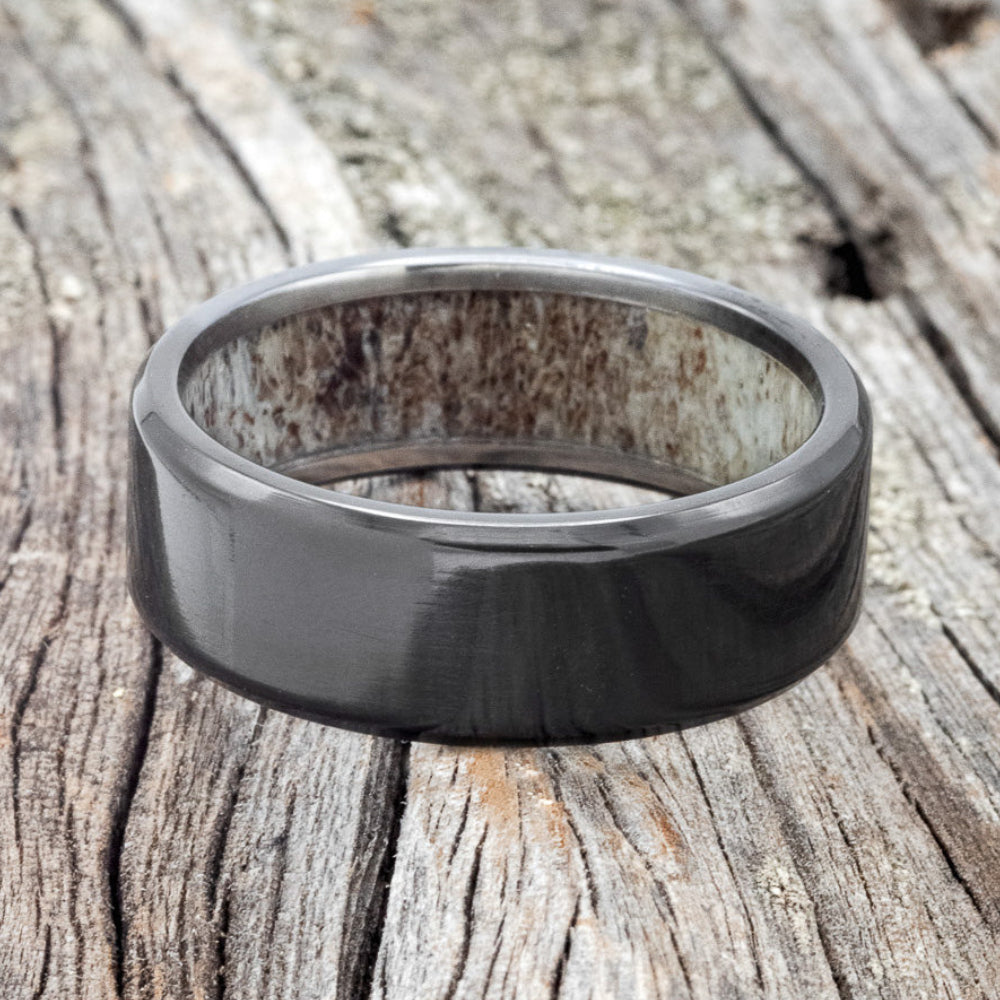 ANTLER LINED WEDDING BAND-13
