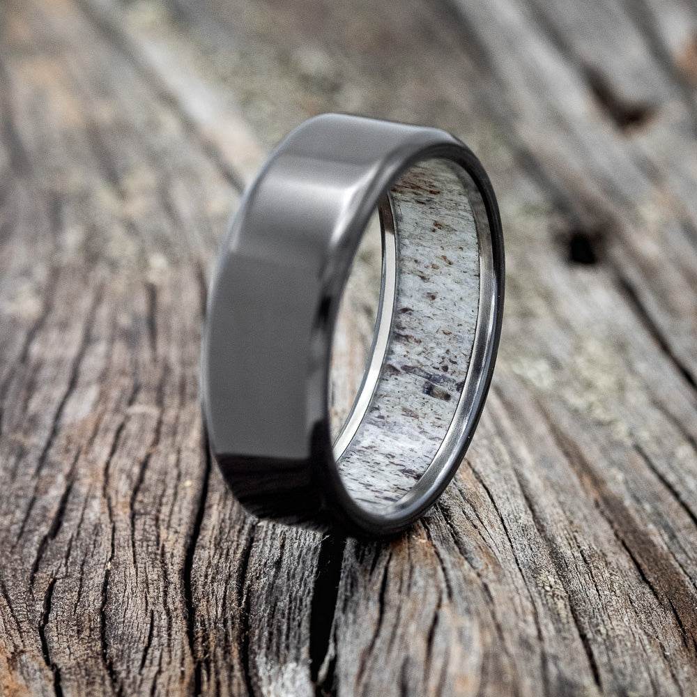 ANTLER LINED WEDDING BAND-8