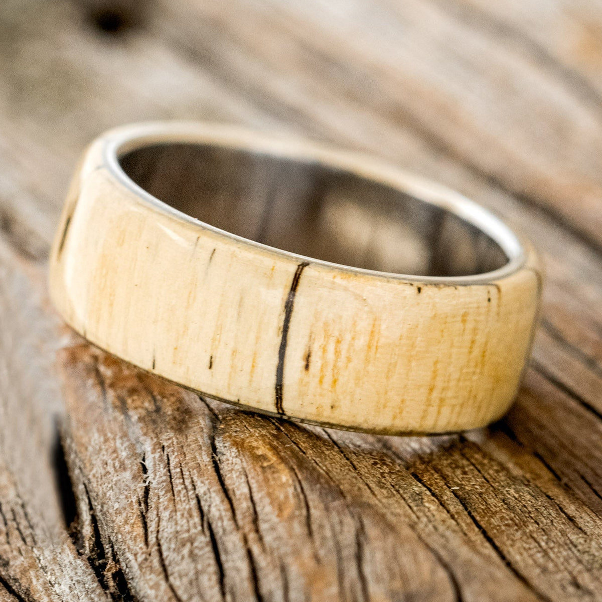 "HAVEN" - SPALTED MAPLE WEDDING RING-2