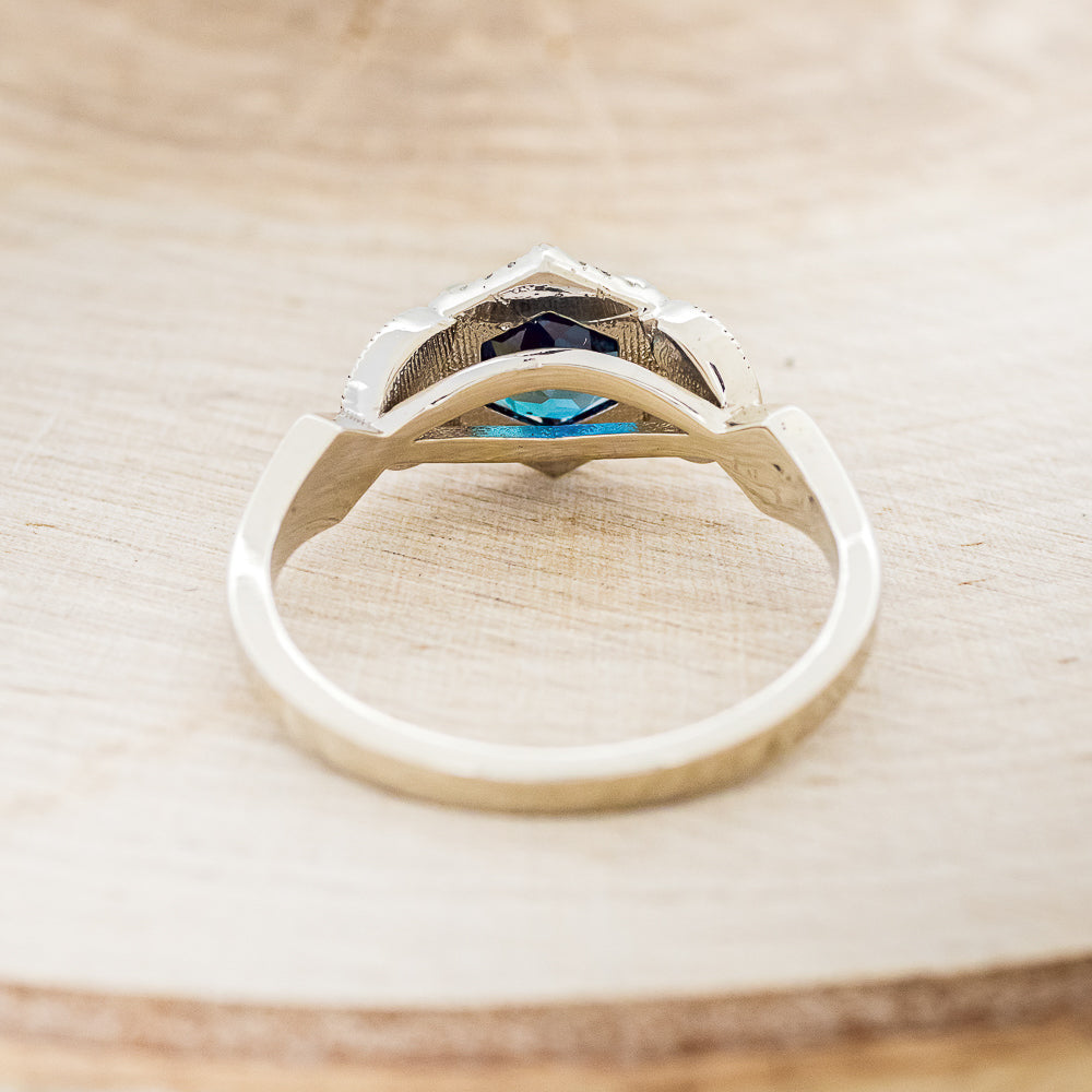 "LUCY IN THE SKY" PETITE - ROUND CUT LAB-GROWN ALEXANDRITE ENGAGEMENT RING WITH DIAMOND ACCENTS & BLUE OPAL INLAYS-6