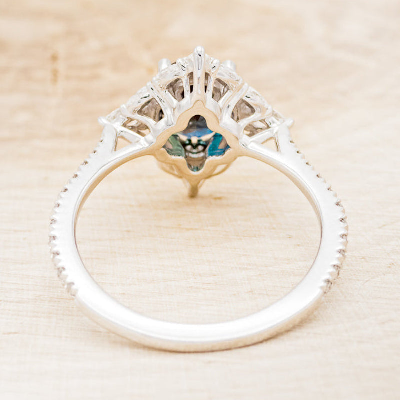 "NORTH STAR" - OVAL LAB-GROWN ALEXANDRITE ENGAGEMENT RING WITH DIAMOND HALO & ACCENTS-6