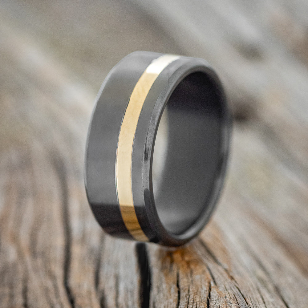 "VERTIGO" - 14K GOLD INLAY WEDDING RING-7