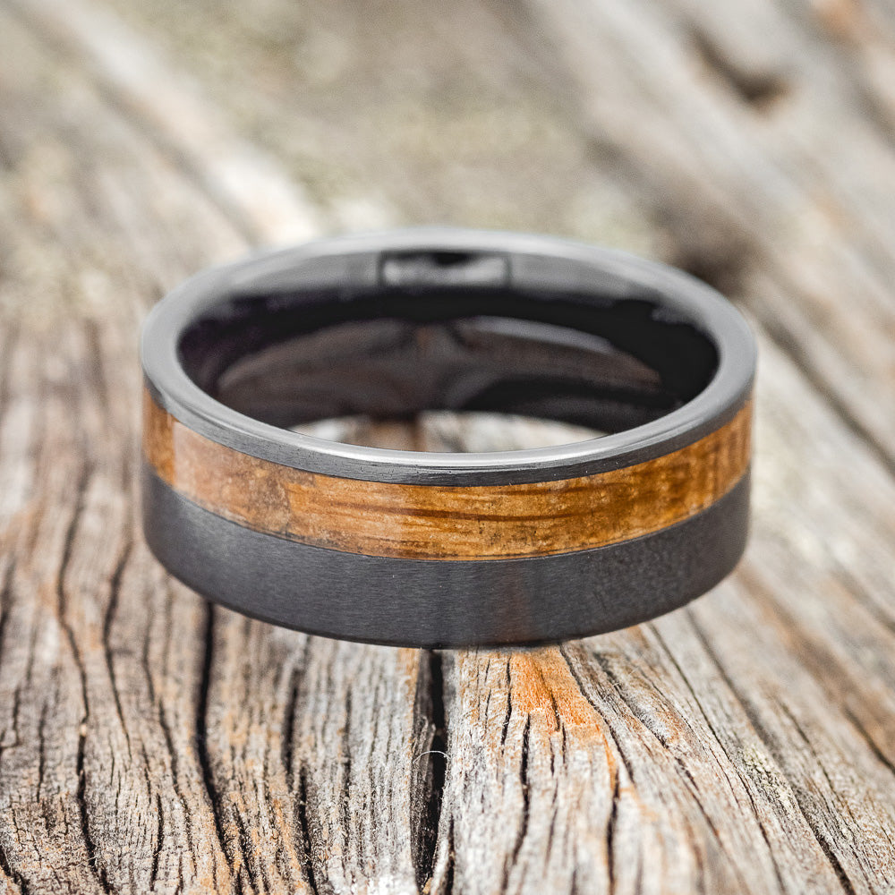 "CASTOR" - WHISKEY BARREL OAK WEDDING RING-6