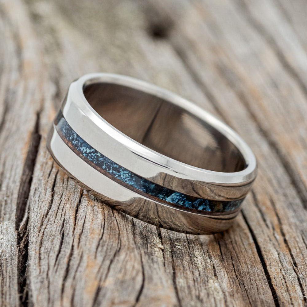"NIRVANA" - CENTERED PATINA COPPER WEDDING BAND-2