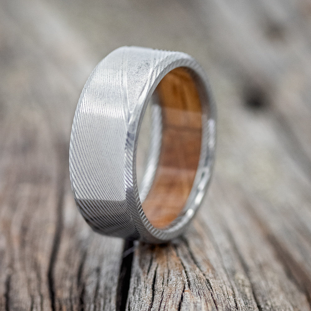 WHISKEY BARREL LINED WEDDING BAND-8