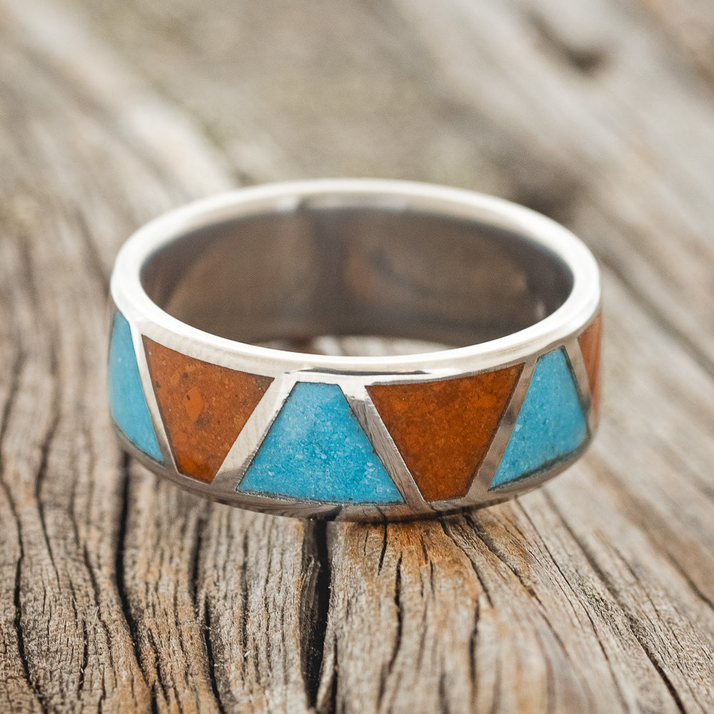 "POWELL" - TERRACOTTA & TURQUOISE WEDDING BAND-3