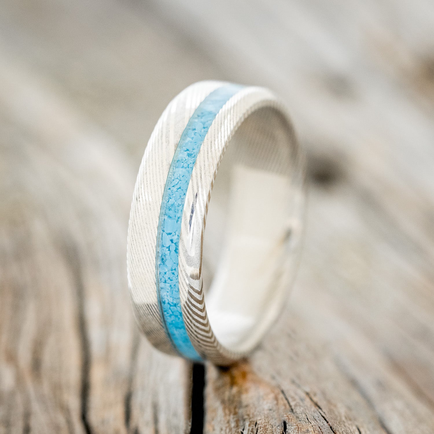 "VERTIGO" - TURQUOISE WEDDING RING-4