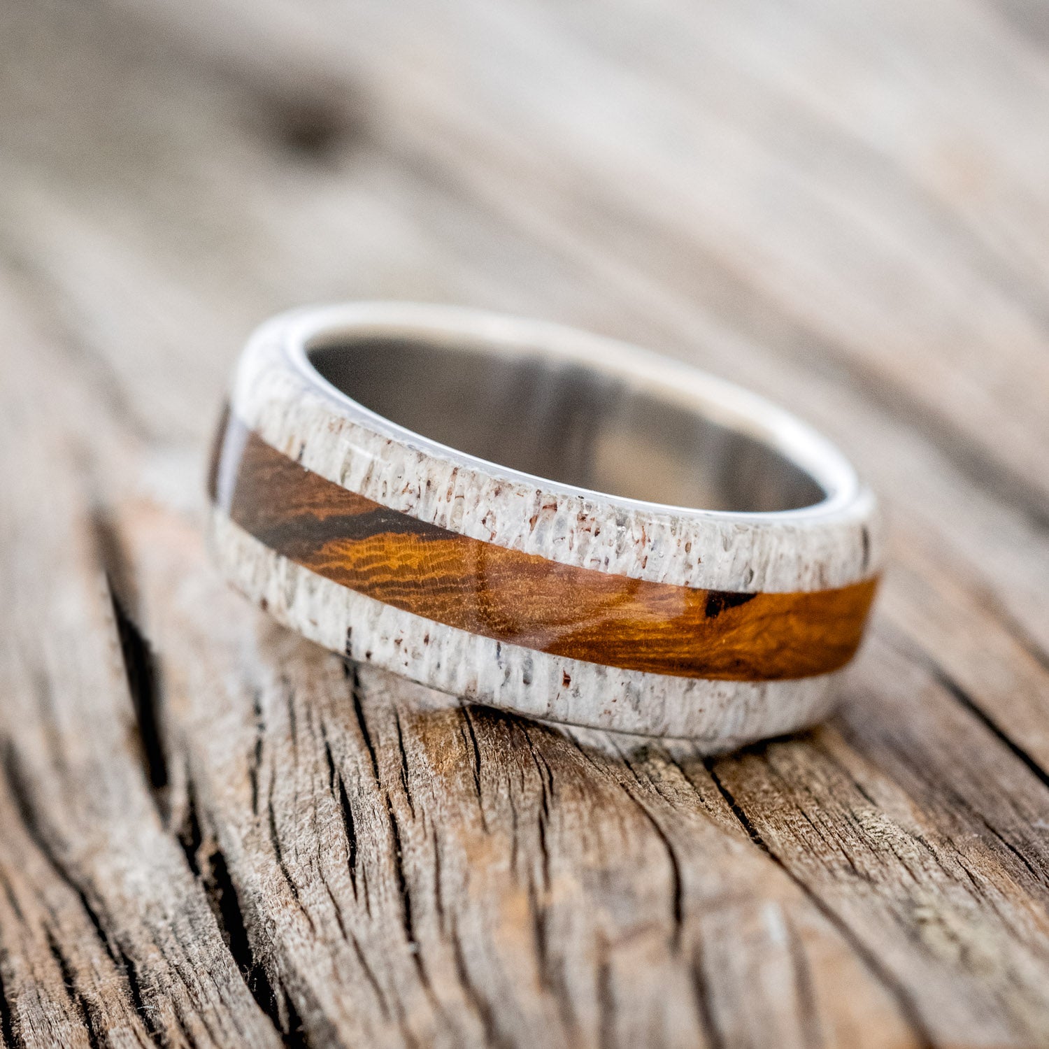 "CANYON" - ANTLER & IRONWOOD WEDDING RING-2