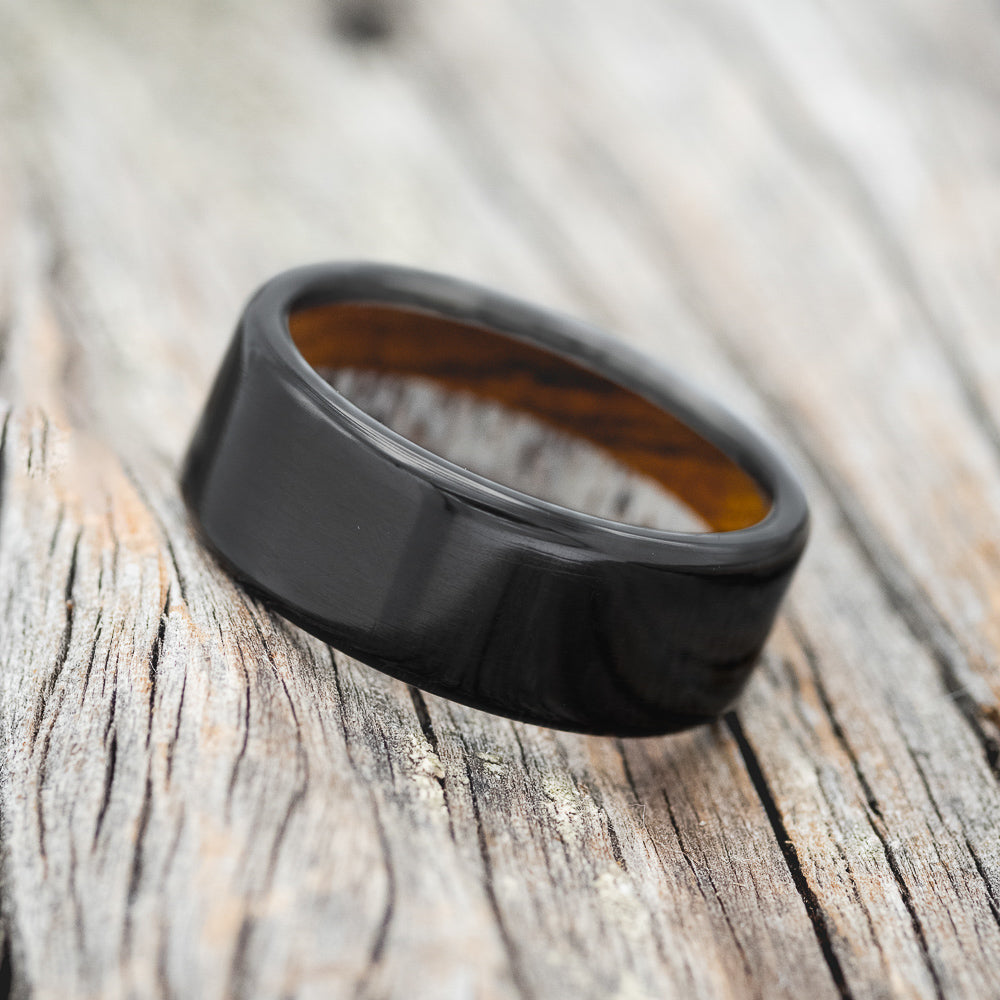 IRONWOOD & ANTLER LINED WEDDING BAND-11