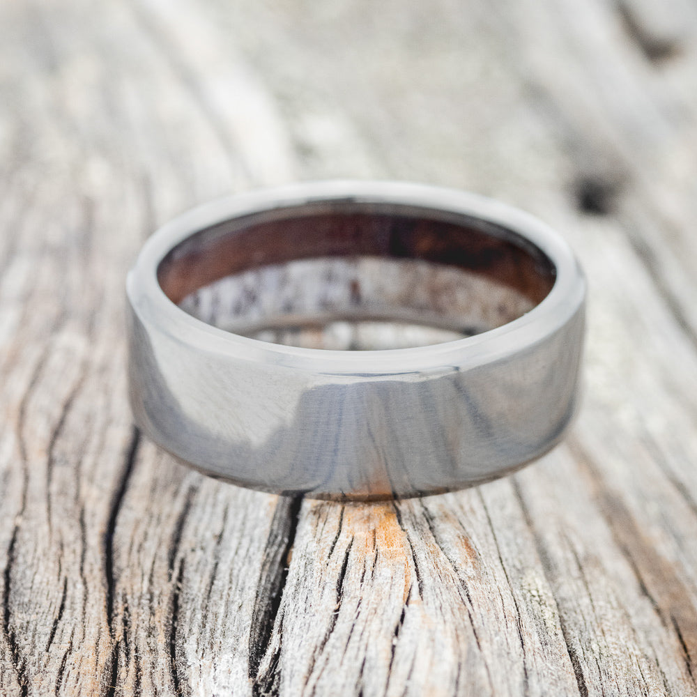 IRONWOOD & ANTLER LINED WEDDING BAND-8