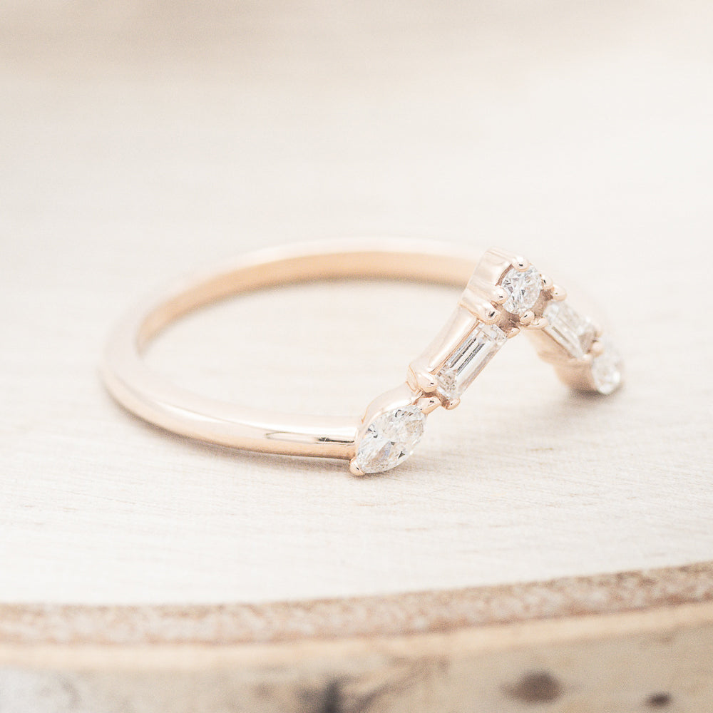 "TREVA" - OVAL MOISSANITE ENGAGEMENT RING WITH DIAMOND ACCENTS & "MELODY" TRACER-34