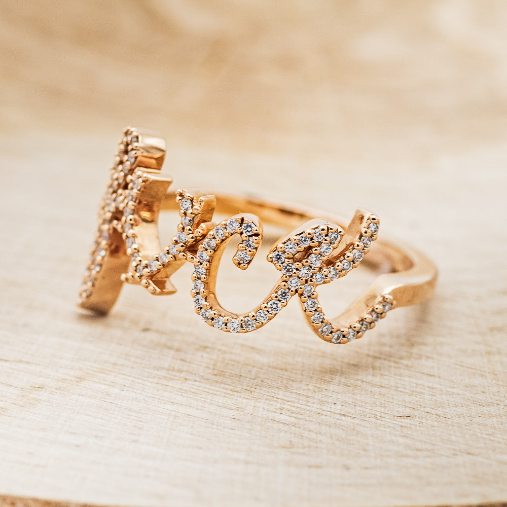 "EFFIE" - SCRIPT STYLE BREAST CANCER AWARENESS RING-2