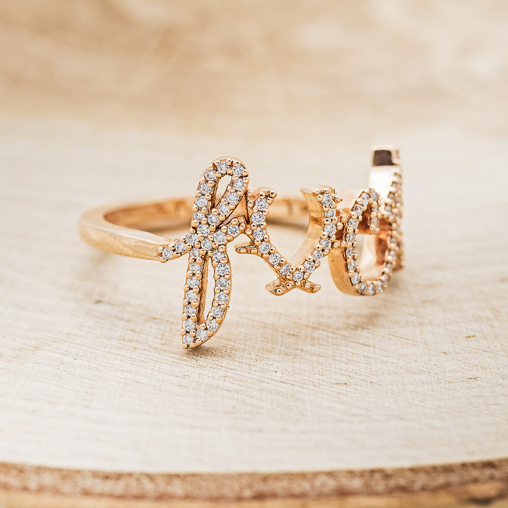 "EFFIE" - SCRIPT STYLE BREAST CANCER AWARENESS RING-3