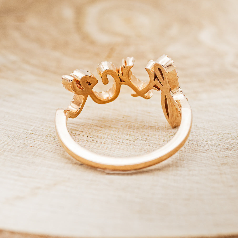 "EFFIE" - SCRIPT STYLE BREAST CANCER AWARENESS RING-5