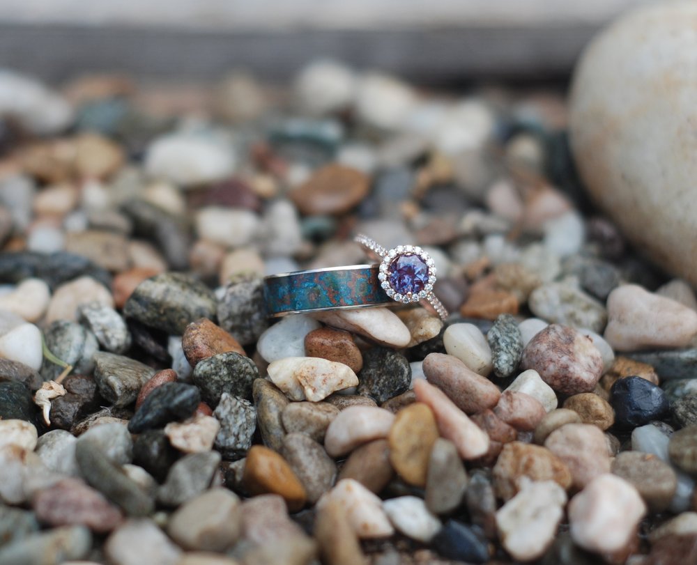 "RAINIER" - PATINA COPPER WEDDING BAND-10