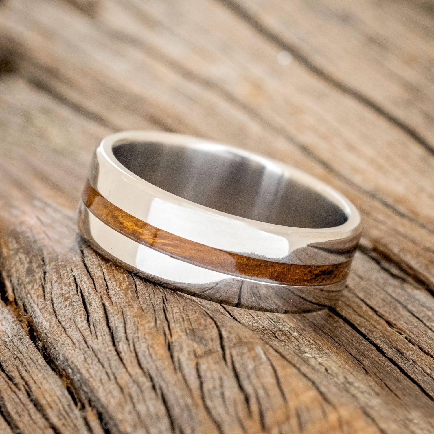 "NIRVANA" - CENTERED IRONWOOD WEDDING RING-2