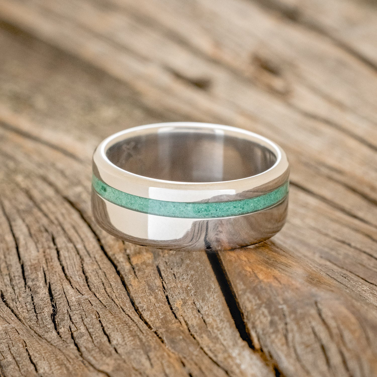 "VERTIGO" - MATCHING SET OF MALACHITE WEDDING BANDS-4