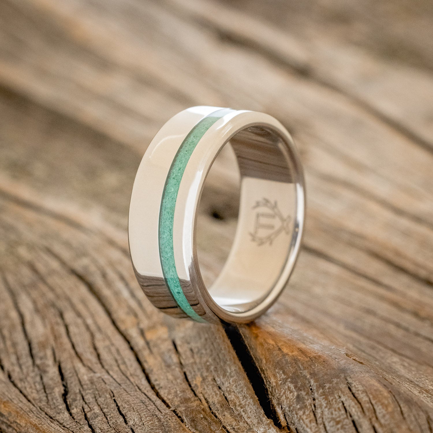 "VERTIGO" - MATCHING SET OF MALACHITE WEDDING BANDS-2