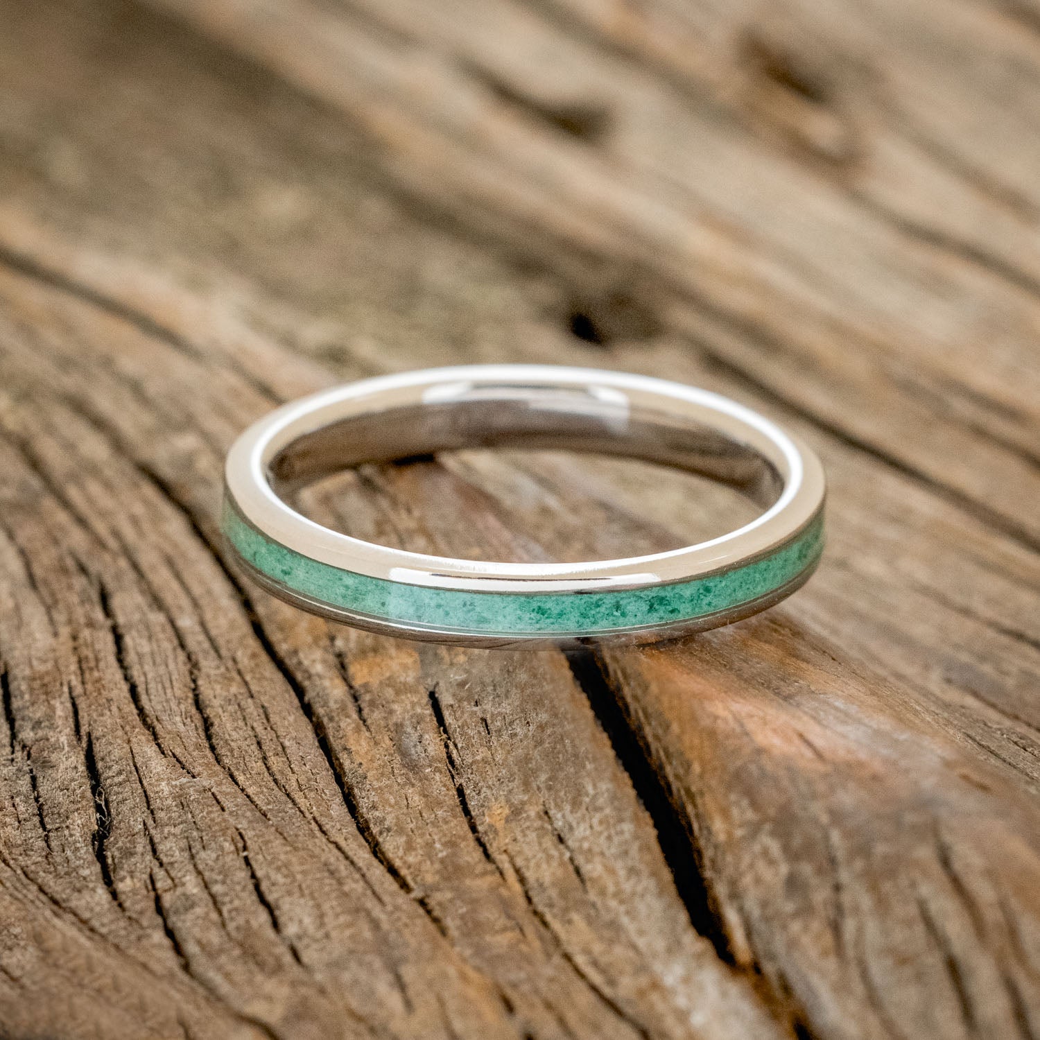 "VERTIGO" - MATCHING SET OF MALACHITE WEDDING BANDS-7