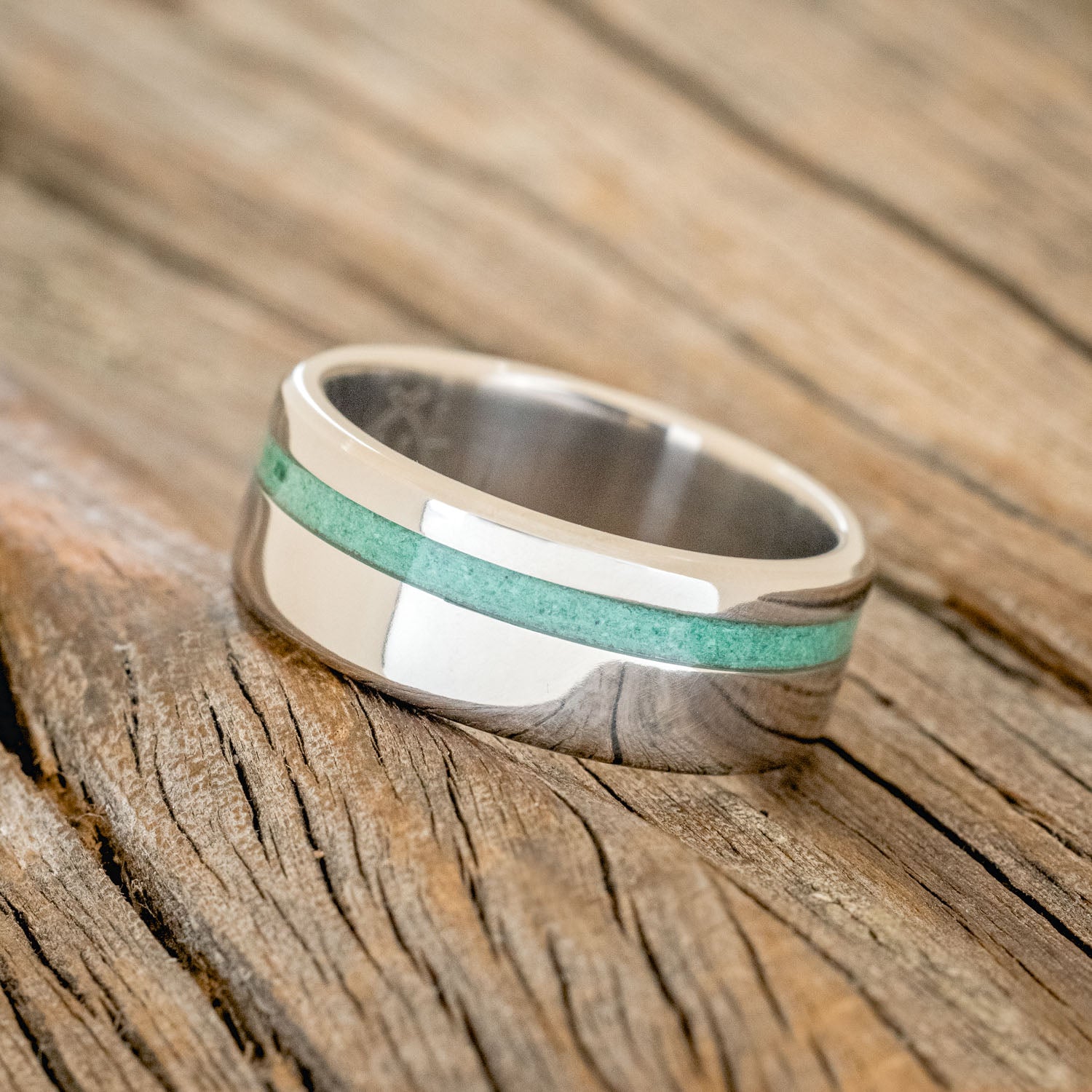 "VERTIGO" - MATCHING SET OF MALACHITE WEDDING BANDS-3