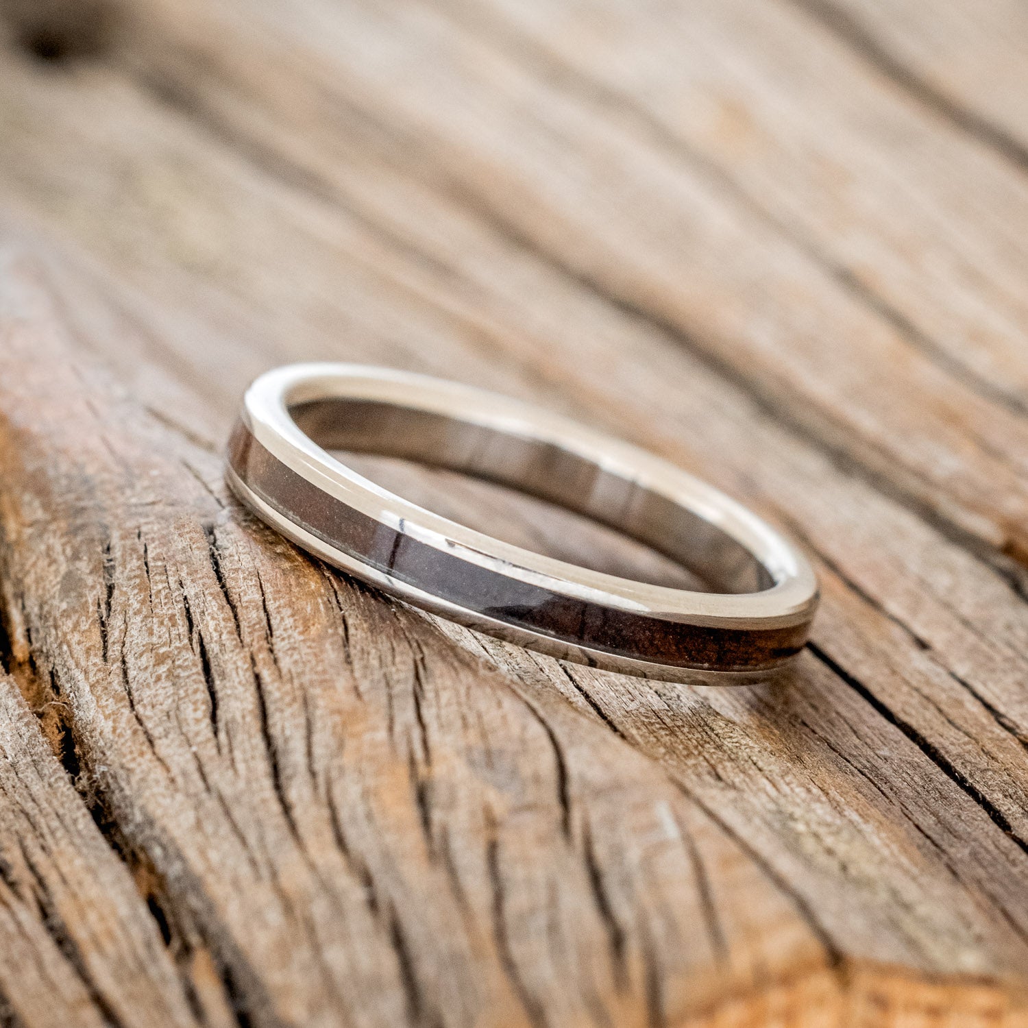 "ETERNA" - WALNUT STACKING WEDDING BAND-2