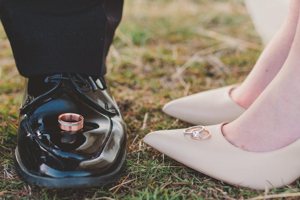 "VERTIGO" - OFFSET ELK ANTLER WEDDING RING-25