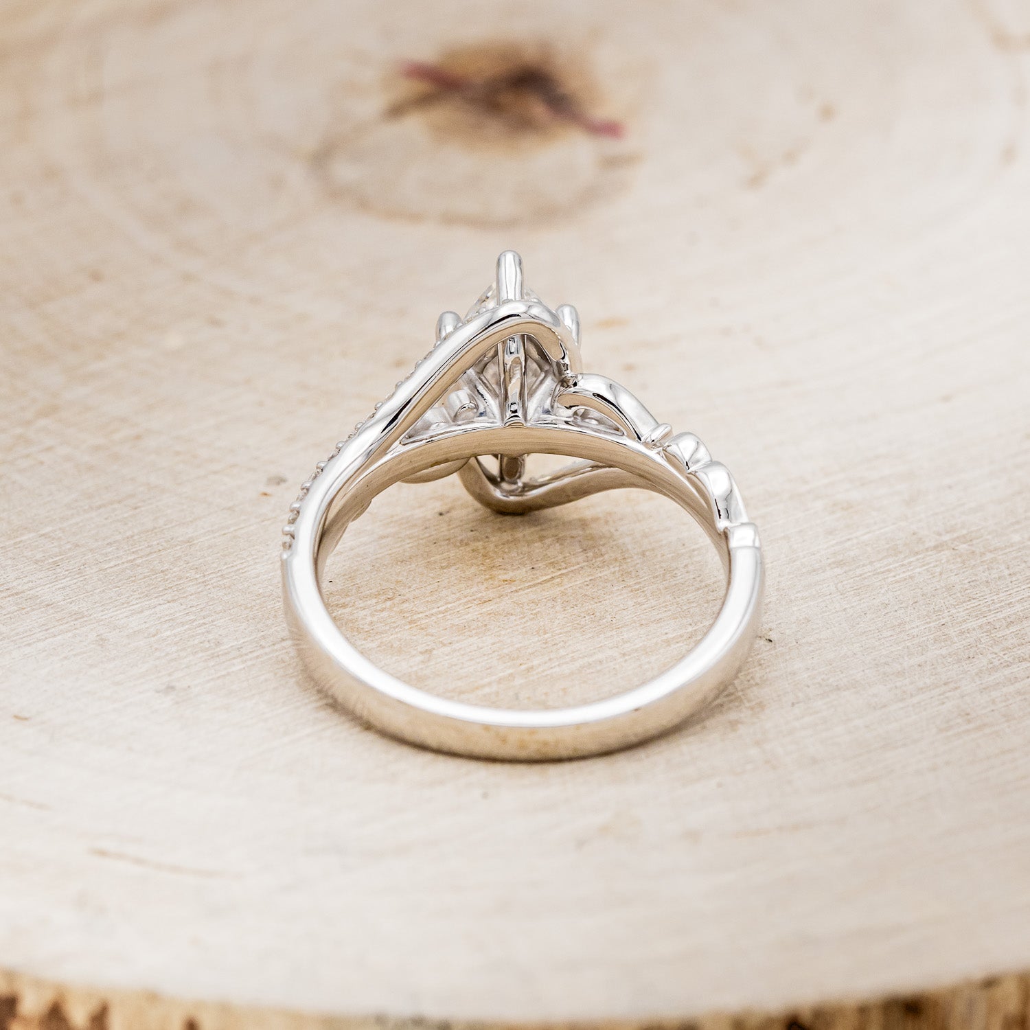 "SCARLET" - MARQUISE CUT MOISSANITE ENGAGEMENT RING WITH DIAMOND ACCENTS-6