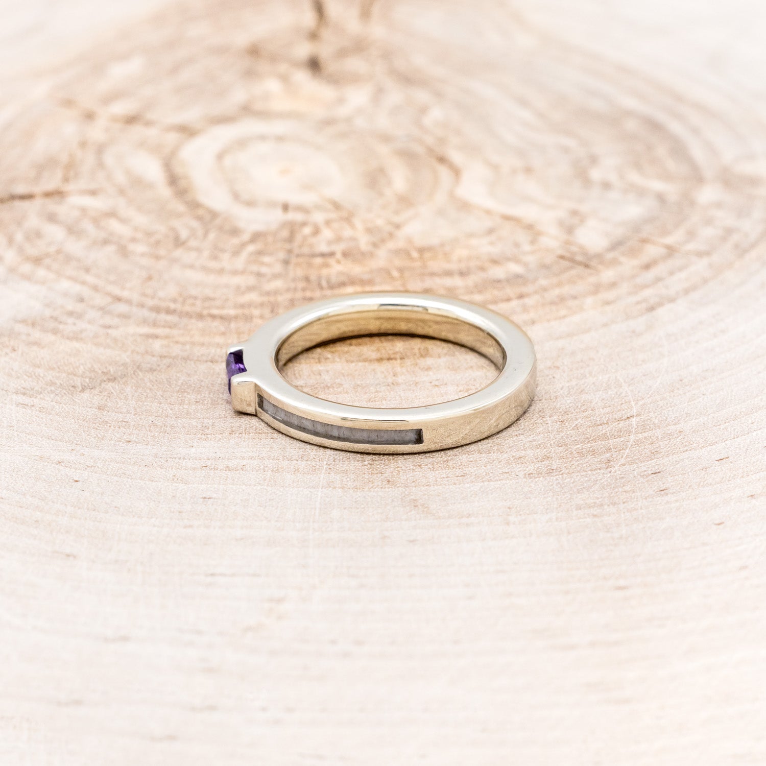 AMETHYST & ANTLER STACKING BAND-3