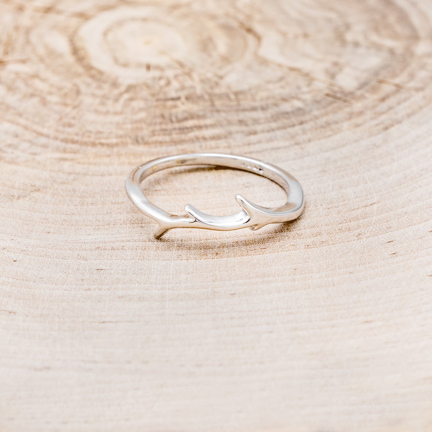 "ARTEMIS" - ELONGATED HEXAGON SMOKY QUARTZ ENGAGEMENT RING WITH DIAMOND ACCENTS & ANTLER STYLE STACKER-16