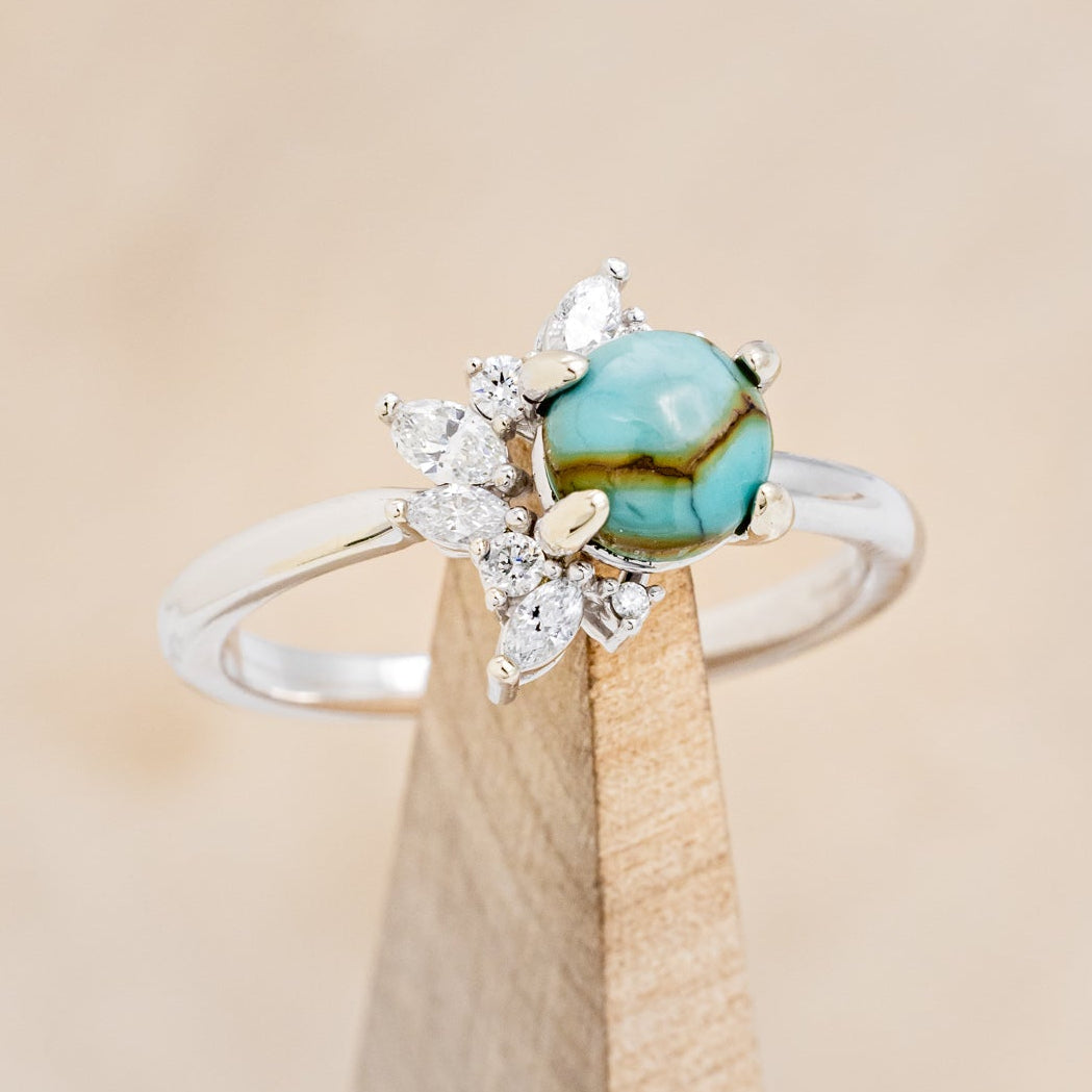 "AURAE" - ROUND CUT TURQUOISE ENGAGEMENT RING & TRACER-6