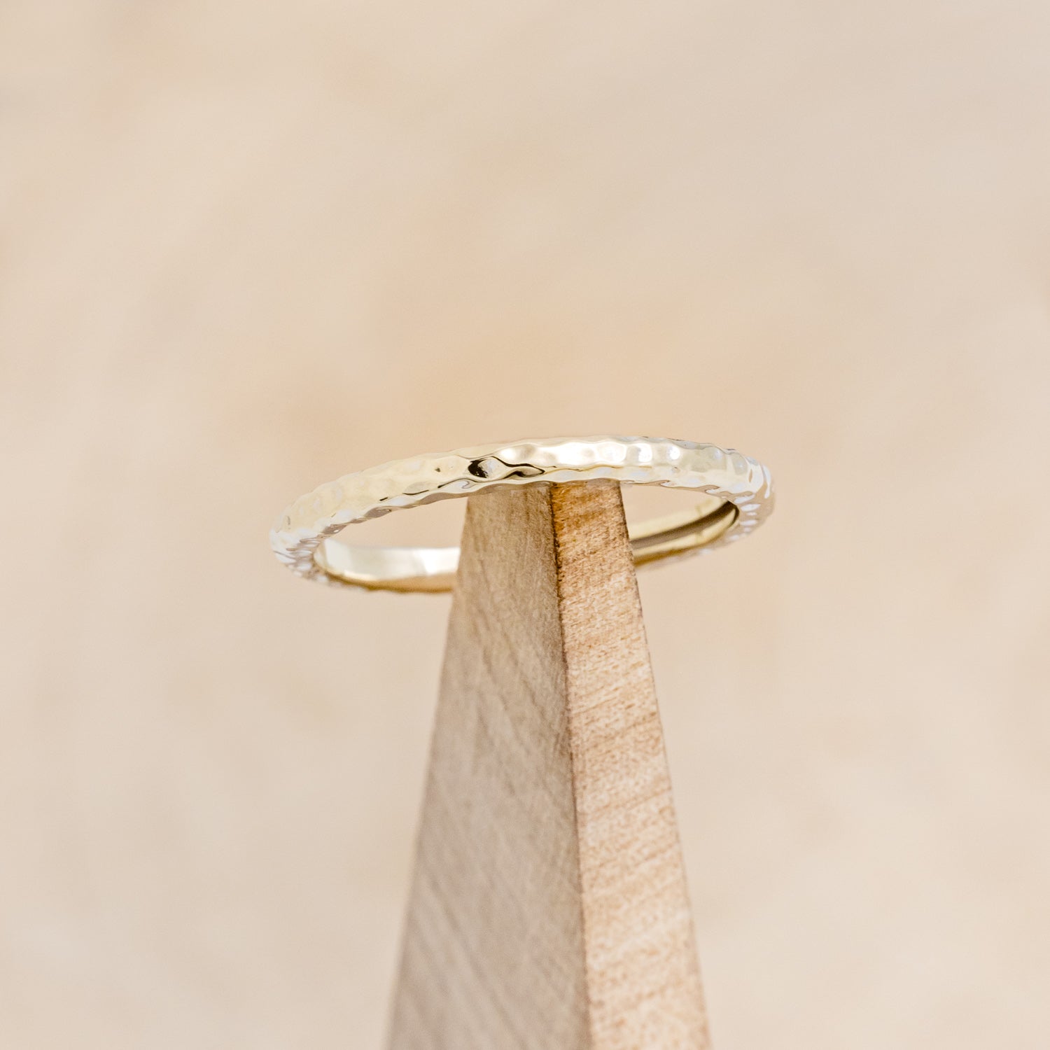 DAINTY GOLD STACKING RING WITH HAMMERED FINISH-4