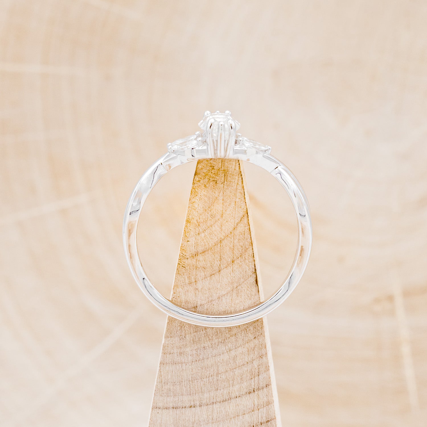 "ELECTA" - MARQUISE MOISSANITE ENGAGEMENT RING WITH DIAMOND ACCENTS-6