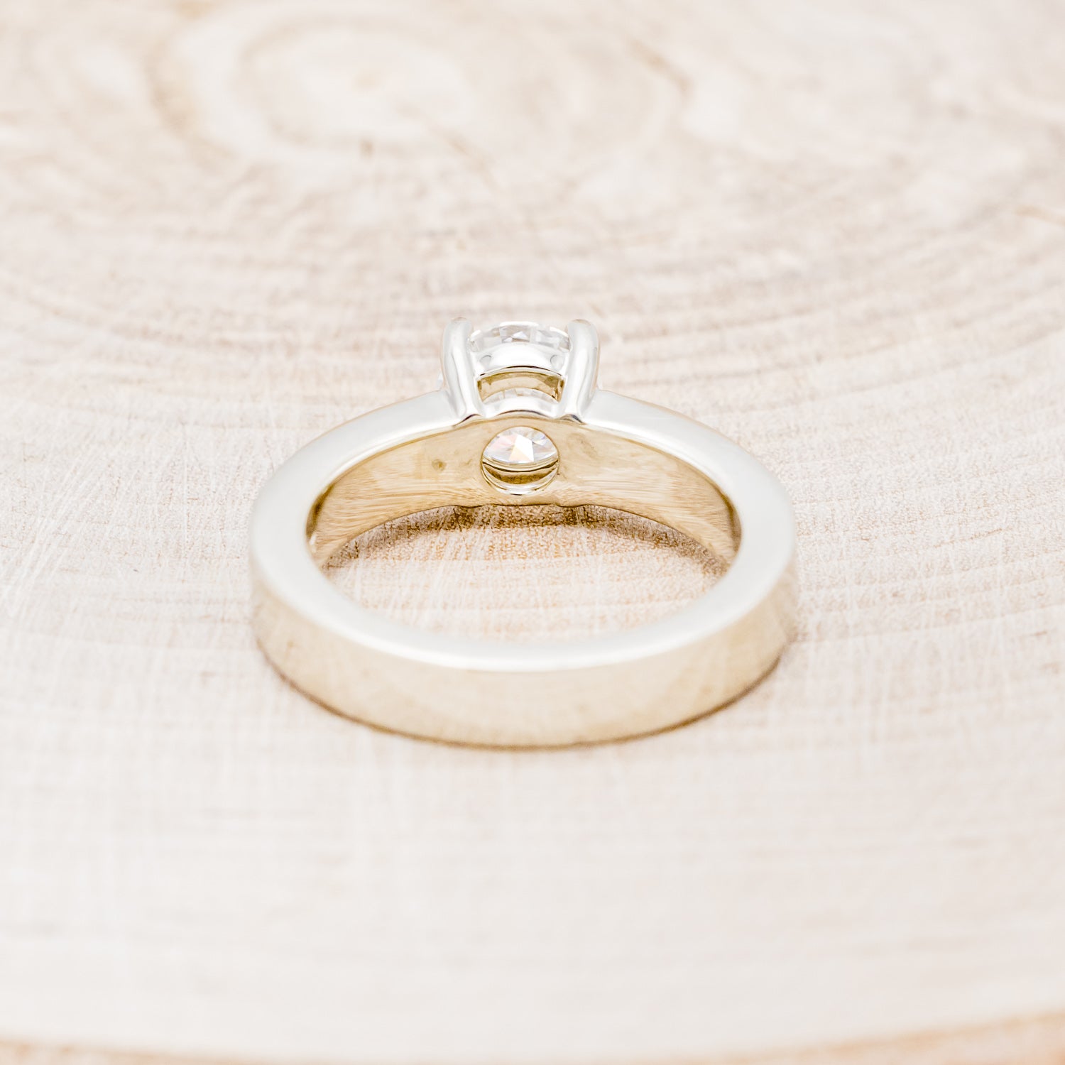 "EOTA" - ROUND CUT MOISSANITE ENGAGEMENT RING WITH TURQUOISE INLAYS-10