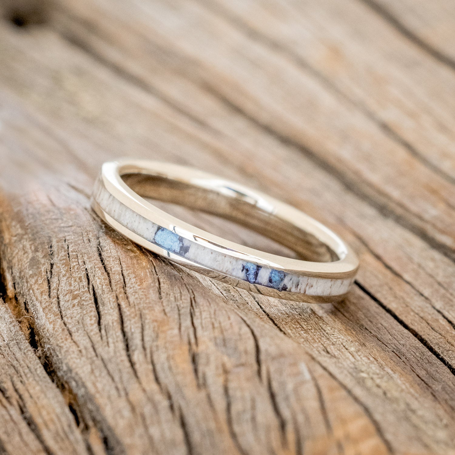 "ETERNA" - ANTLER & TURQUOISE STACKING BAND-9