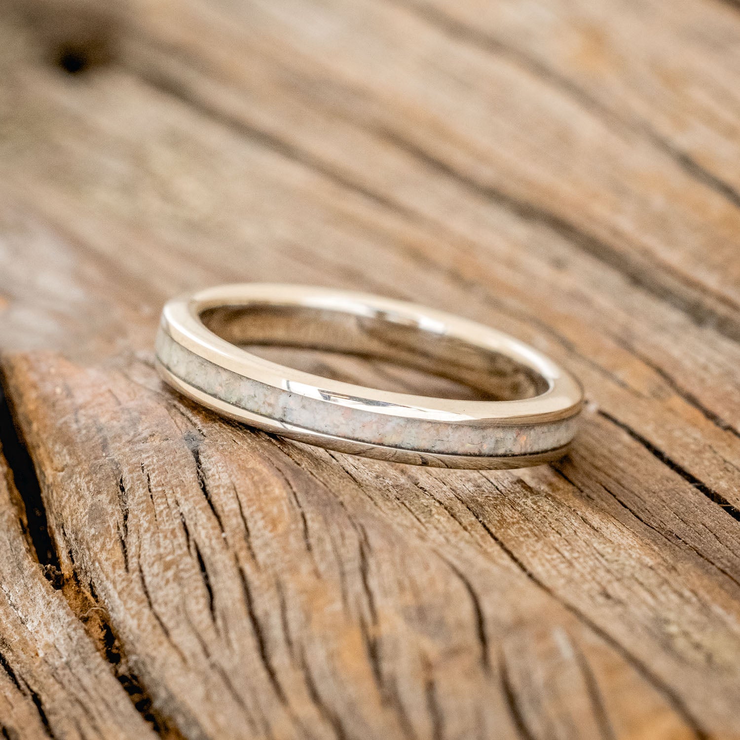 "ETERNA" - FIRE & ICE OPAL STACKING BAND-17