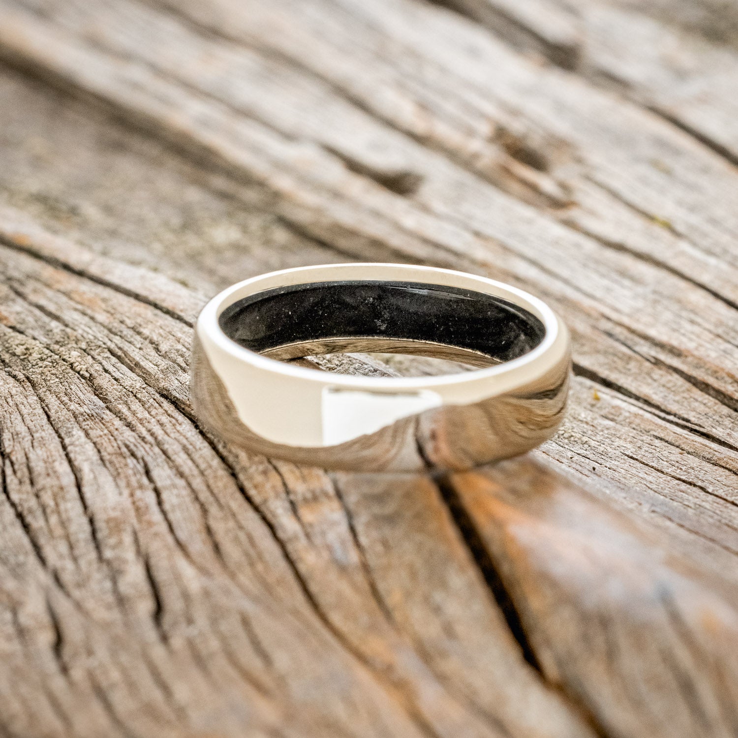 BLACK ONYX LINED WEDDING BAND-17