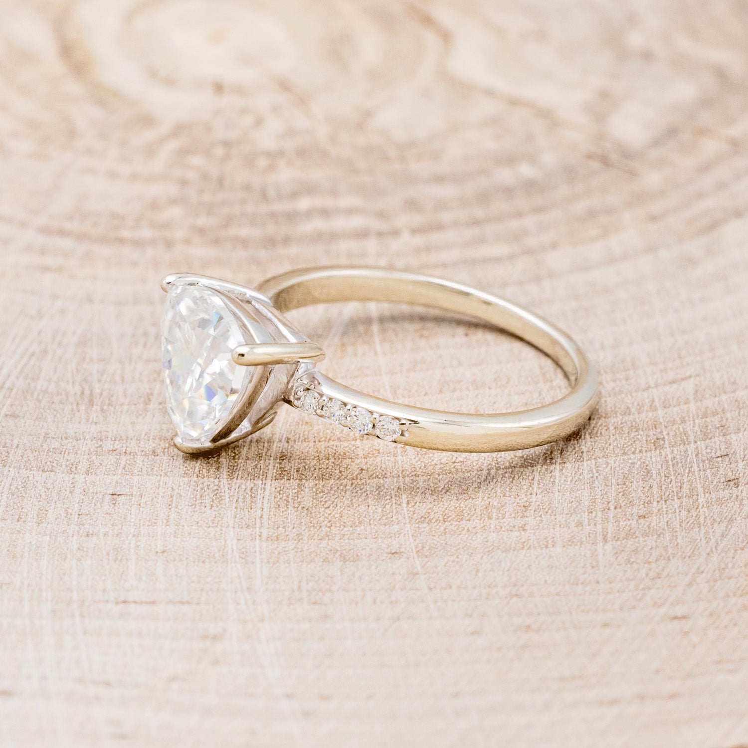 "PIPER" - TRILLION CUT MOISSANITE ENGAGEMENT RING WITH DIAMOND ACCENTS-9