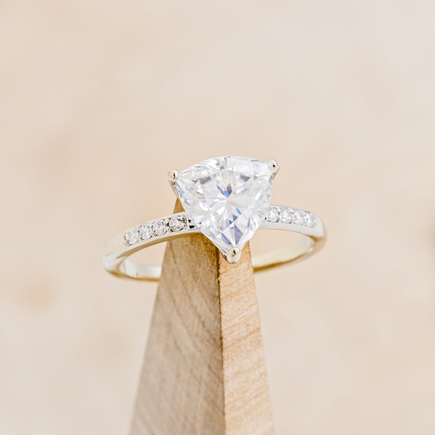 "PIPER" - TRILLION CUT MOISSANITE ENGAGEMENT RING WITH DIAMOND ACCENTS-7