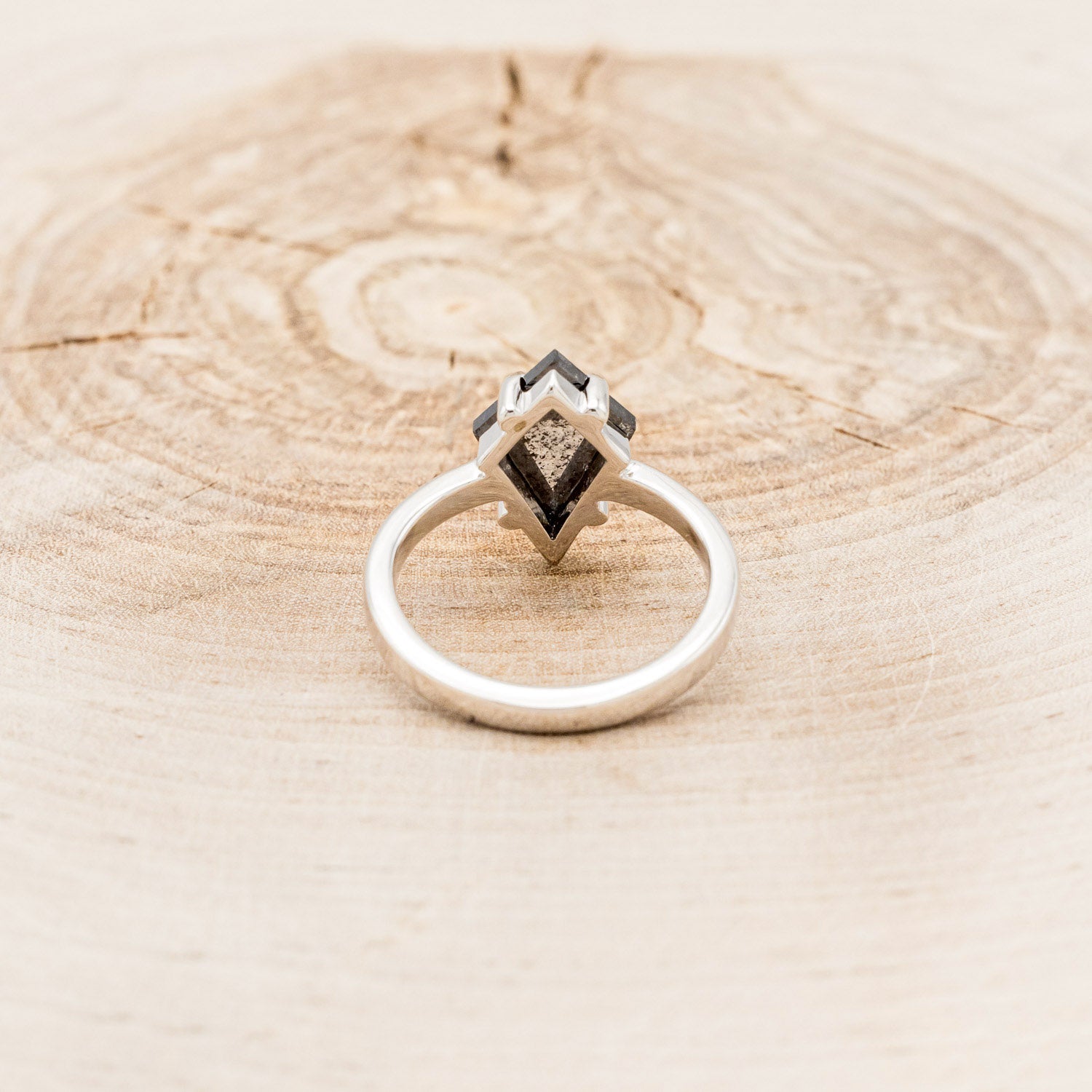 SOLITAIRE ENGAGEMENT RING - SHOWN W/ KITE CUT SALT & PEPPER DIAMOND - SELECT YOUR OWN STONE-5