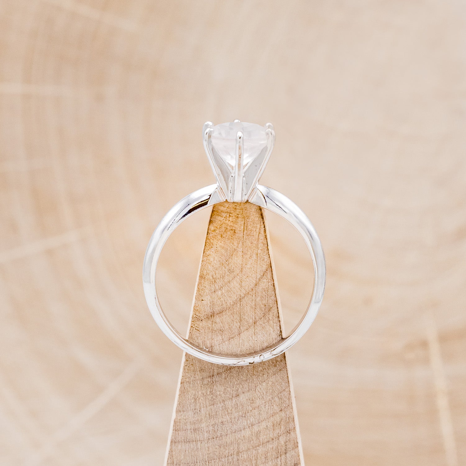 ROUND ROSE QUARTZ SOLITAIRE ENGAGEMENT RING-5