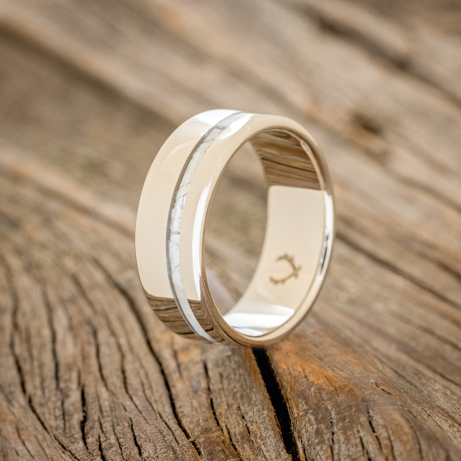 "VERTIGO" - MATCHING SET OF MOTHER OF PEARL WEDDING BANDS-15