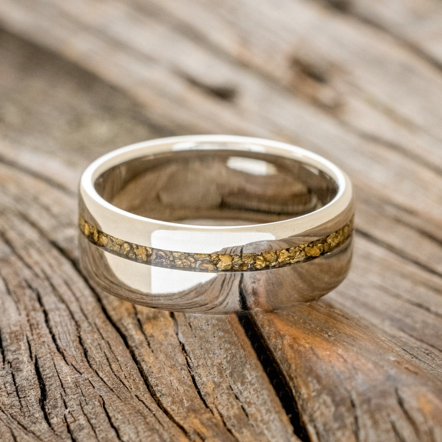 "VERTIGO" - GOLD NUGGET WEDDING RING-12