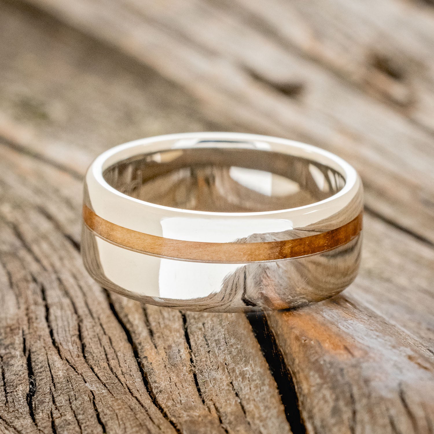 "VERTIGO" - BETHLEHEM OLIVE WOOD WEDDING BAND-15