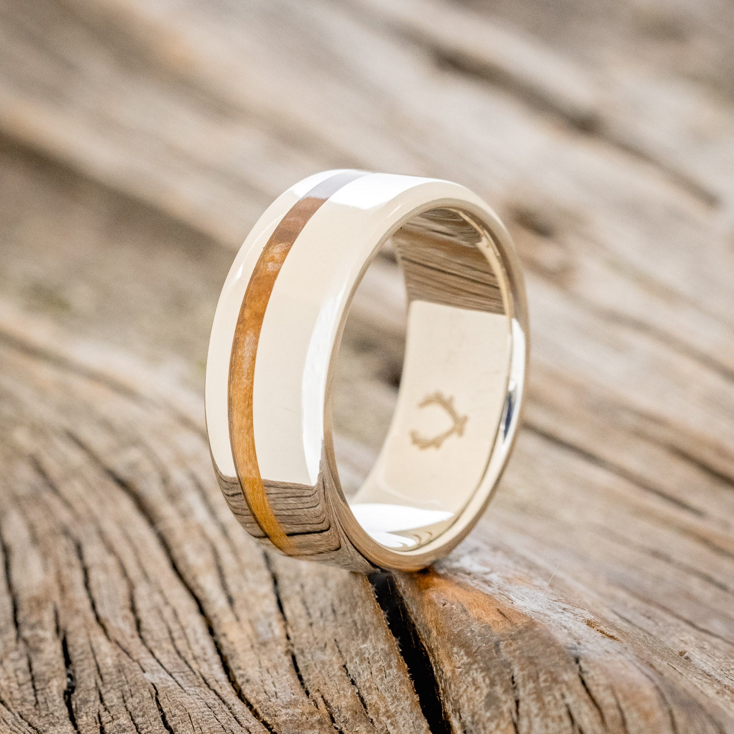 "VERTIGO" - BETHLEHEM OLIVE WOOD WEDDING BAND-13